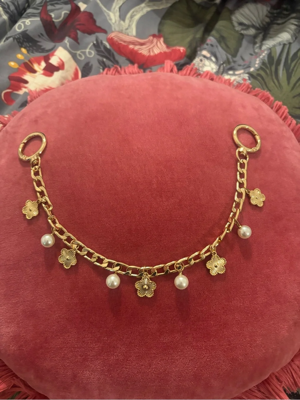 Gold Bag Charm Chain - Dual Sided